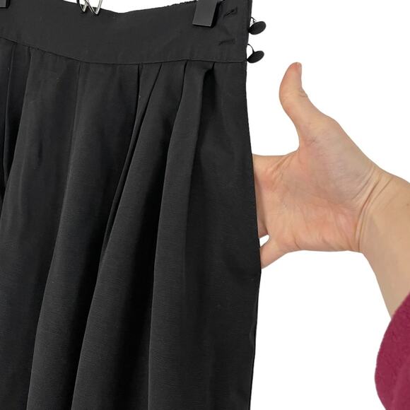 Women's vintage black elastic waist with front pleats culottes  - 12 - Picture 5 of 8